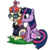 Size: 3000x3000 | Tagged: safe, artist:mythilas, moondancer, twilight sparkle, alicorn, pony, g4, female, high res, mare, simple background, sitting, transparent background, twilight sparkle (alicorn)