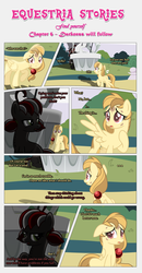 Size: 1919x3685 | Tagged: safe, artist:estories, oc, oc only, oc:alice goldenfeather, oc:squeaky pitch, earth pony, pegasus, pony, comic:find yourself, g4, comic, statue
