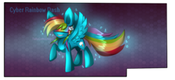 Size: 1352x622 | Tagged: safe, artist:tailsgothicangel, rainbow dash, g4, cyber, female, solo, visor