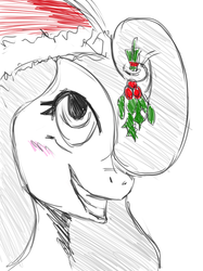 Size: 1280x1707 | Tagged: safe, artist:arcanelexicon, mane-iac, g4, female, holly, holly mistaken for mistletoe, solo