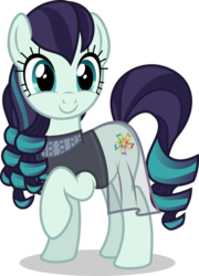 Size: 980x1358 | Tagged: safe, artist:punzil504, coloratura, earth pony, pony, g4, the mane attraction, clothes, cute, female, raised hoof, rara, rarabetes, simple background, smiling, solo, the magic inside, transparent background, vector, when she smiles