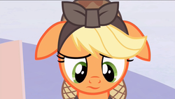 Size: 1920x1080 | Tagged: safe, screencap, applejack, earth pony, pony, g4, the cutie re-mark, alternate timeline, applecalypsejack, crystal war timeline, floppy ears, sad, solo