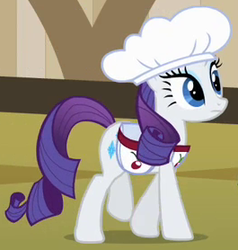 Size: 265x278 | Tagged: safe, screencap, rarity, pony, g4, the last roundup, female, hat, outfit catalog, saddle bag, solo