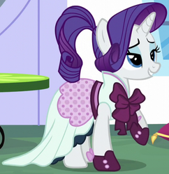 Size: 550x569 | Tagged: safe, screencap, rarity, pony, unicorn, g4, rarity investigates, clothes, costume, detective, female, mare, outfit catalog, solo