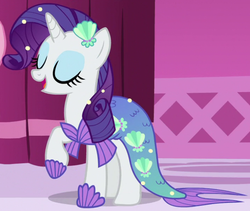 Size: 711x600 | Tagged: safe, screencap, rarity, merpony, g4, my little pony: friendship is magic, scare master, clothes, costume, female, outfit catalog, solo