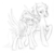 Size: 600x588 | Tagged: safe, artist:tinuleaf, rainbow dash, soarin', pony, g4, blushing, female, hug, male, monochrome, ship:soarindash, shipping, sketch, straight, winghug, wip