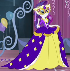 Size: 685x698 | Tagged: safe, screencap, rarity, equestria girls, g4, my little pony equestria girls: rainbow rocks, shake your tail, clothes, dress, female, gown, masquerade mask, outfit catalog, solo