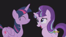 Size: 1365x767 | Tagged: safe, screencap, starlight glimmer, twilight sparkle, alicorn, pony, g4, the cutie re-mark, discovery family logo, female, friends are always there for you, mare, s5 starlight, twilight sparkle (alicorn)