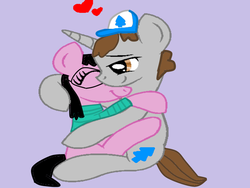 Size: 800x600 | Tagged: artist needed, safe, pony, candip, candy chiu, dipper pines, female, glasses, gravity falls, gray background, heart, male, ponified, roadside attraction, shipping, simple background, straight