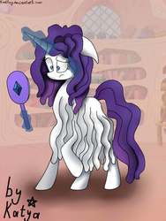 Size: 576x768 | Tagged: safe, artist:kindpony, rarity, pony, bridle gossip, g4, female, hairity, mare, solo