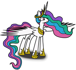 Size: 4000x3683 | Tagged: safe, artist:sky rush, princess celestia, g4, female, grin, jewelry, royalty, smiling, solo, sparkles