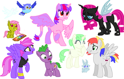 Size: 1100x700 | Tagged: safe, artist:plion, edit, oc, oc only, changeling, base used, recolor
