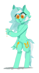 Size: 900x1693 | Tagged: safe, artist:mugarino, lyra heartstrings, pony, semi-anthro, g4, bipedal, female, hand, lyra's humans, solo, that pony sure does love hands