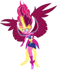 Size: 6582x8700 | Tagged: safe, artist:mixiepie, pinkie pie, equestria girls, g4, my little pony equestria girls: friendship games, absurd resolution, alternate universe, amulet, bare shoulders, clothes, dark side, dress, female, fingerless gloves, gloves, horn, midnight sparkle, midnight-ified, necklace, paint tool sai, simple background, sleeveless, solo, strapless, transparent background, vector, wings, xk-class end-of-the-world scenario