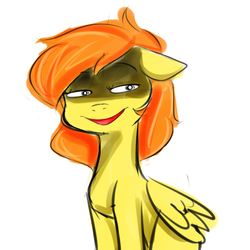 Size: 500x500 | Tagged: safe, artist:jovalic, spitfire, pegasus, pony, g4, female, floppy ears, shadowed face, solo