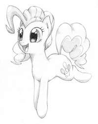 Size: 2028x2547 | Tagged: safe, artist:awengrocks, pinkie pie, g4, female, high res, monochrome, solo