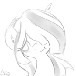 Size: 2500x2500 | Tagged: safe, artist:freefraq, marble pie, g4, female, high res, monochrome, solo
