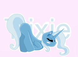 Size: 651x477 | Tagged: safe, artist:youngflower5, trixie, pony, unicorn, g4, blushing, eyes closed, face down ass up, female, mare, solo