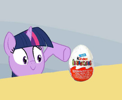 Size: 542x447 | Tagged: safe, twilight sparkle, g4, evil, exploitable meme, female, kinder egg, meme, solo, spilled milk, twilight's kinder egg