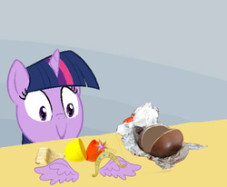 Size: 542x447 | Tagged: safe, twilight sparkle, alicorn, pony, g4, big crown thingy, element of magic, evil, exploitable meme, female, kinder egg, mare, meme, solo, spilled milk, twilight sparkle (alicorn), twilight's kinder egg, wings