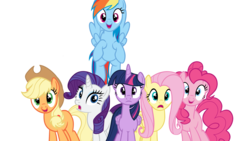 Size: 2560x1440 | Tagged: safe, artist:beavernator, applejack, fluttershy, pinkie pie, rainbow dash, rarity, twilight sparkle, alicorn, pony, g4, .psd available, female, mane six, mare, simple background, transparent background, twilight sparkle (alicorn), varying degrees of want