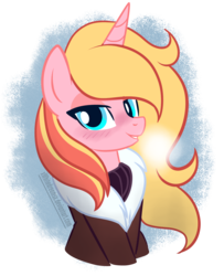Size: 1556x1912 | Tagged: safe, artist:xwhitedreamsx, oc, oc only, oc:dreamy sweet, pony, unicorn, breath, clothes, coat, cold, female, looking at you, mare, simple background, smiling, solo, transparent background
