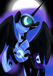 Size: 700x1000 | Tagged: safe, artist:lunar-march, nightmare moon, g4, female, solo