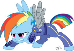 Size: 1024x709 | Tagged: safe, artist:midnightblitzz, rainbow dash, g4, the cutie re-mark, alternate timeline, amputee, apocalypse dash, artificial wings, augmented, crystal war timeline, female, mechanical wing, prosthetic limb, prosthetic wing, prosthetics, scar, simple background, solo, torn ear, transparent background, vector, wings