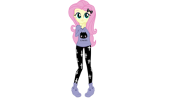 Size: 4096x2304 | Tagged: safe, artist:multilazyazz23, fluttershy, equestria girls, g4, female, pastel goth, simple background, solo, transparent background, vector