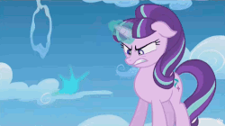 Size: 720x404 | Tagged: safe, screencap, starlight glimmer, g4, season 5, the cutie re-mark, angry, animated, female, scroll, solo