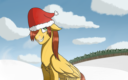 Size: 800x500 | Tagged: safe, artist:corpselucefer, oc, oc only, oc:solweig, alicorn, pony, snow, solo, winter