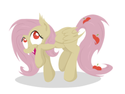 Size: 5298x3988 | Tagged: safe, artist:patchnpaw, fluttershy, bat pony, pony, g4, apple, fangs, female, flutterbat, food, sneaky, solo