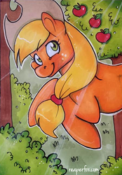 Size: 400x575 | Tagged: safe, artist:reaperfox, applejack, g4, female, solo