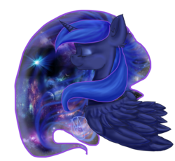 Size: 1024x941 | Tagged: safe, artist:moonstroke118, princess luna, g4, ear fluff, eyes closed, female, simple background, smiling, solo, transparent background