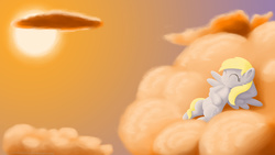 Size: 8000x4500 | Tagged: safe, artist:overlord103, derpy hooves, pegasus, pony, g4, absurd resolution, cloud, female, mare, solo, sun