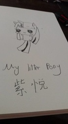 Size: 528x960 | Tagged: artist needed, safe, twilight sparkle, g4, chibi, chinese, female, name translation, solo, traditional art