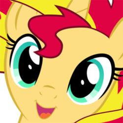 Size: 1000x1000 | Tagged: safe, artist:light262, sunset shimmer, pony, unicorn, g4, close-up, cropped, cute, female, happy, hi anon, shimmerbetes, smiling, solo