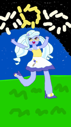 Size: 1024x1820 | Tagged: safe, artist:shafty817, sugarcoat, equestria girls, g4, my little pony equestria girls: friendship games, alternate clothes, female, fireworks, high heels, night, ponied up, pony ears, solo
