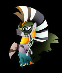 Size: 600x702 | Tagged: safe, artist:ii-art, zecora, zebra, g4, the cutie re-mark, alternate timeline, chrysalis resistance timeline, female, resistance leader zecora, solo