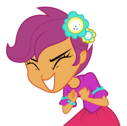 Size: 3150x3132 | Tagged: safe, artist:bigccv, scootaloo, equestria girls, g4, chicken dance, dancing, female, scootachicken, simple background, solo, transparent background, vector