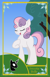 Size: 560x860 | Tagged: safe, artist:magicandmysterygal, sweetie belle, g4, card, eyes closed, female, solo