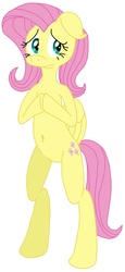 Size: 1024x2233 | Tagged: safe, artist:clearwatermk2, fluttershy, pony, g4, belly, belly button, bipedal, female, simple background, solo