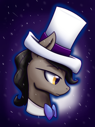 Size: 1500x2000 | Tagged: safe, artist:heir-of-rick, doctor whooves, time turner, earth pony, pony, g4, bowtie, bowties are cool, doctor who, eleventh doctor, hat, hidden cane, male, portrait, solo, stallion, top hat