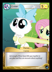 Size: 358x500 | Tagged: safe, enterplay, fluttershy, mitsy, cat, g4, high magic, my little pony collectible card game, ccg