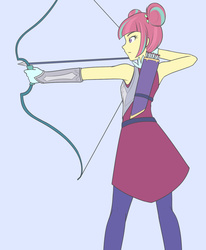 Size: 1280x1551 | Tagged: safe, artist:jonfawkes, sour sweet, equestria girls, g4, my little pony equestria girls: friendship games, archery, arrow, bow (weapon), bow and arrow, clothes, commission, female, gloves, outfit, patreon, quiver, solo, sports