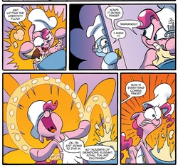 Size: 1307x1228 | Tagged: safe, artist:jay fosgitt, idw, chase palomino, pinkie pie, friends forever #22, g4, my little pony: friends forever, spoiler:comic