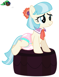 Size: 1376x1800 | Tagged: safe, artist:mlpcutepic, coco pommel, g4, diaper, diaper edit, female, non-baby in diaper, poofy diaper, solo