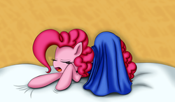 Size: 1200x700 | Tagged: safe, artist:ketrin0cat, pinkie pie, g4, blanket, female, solo, yawn