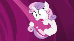 Size: 1280x720 | Tagged: safe, screencap, rarity, sweetie belle, for whom the sweetie belle toils, g4, raripred, sweetie belle nabbing uvula, uvula, vore