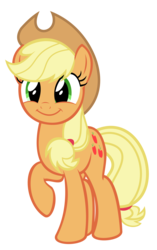 Size: 3918x6245 | Tagged: safe, artist:kuren247, applejack, g4, absurd resolution, female, raised hoof, simple background, smiling, solo, transparent background, vector